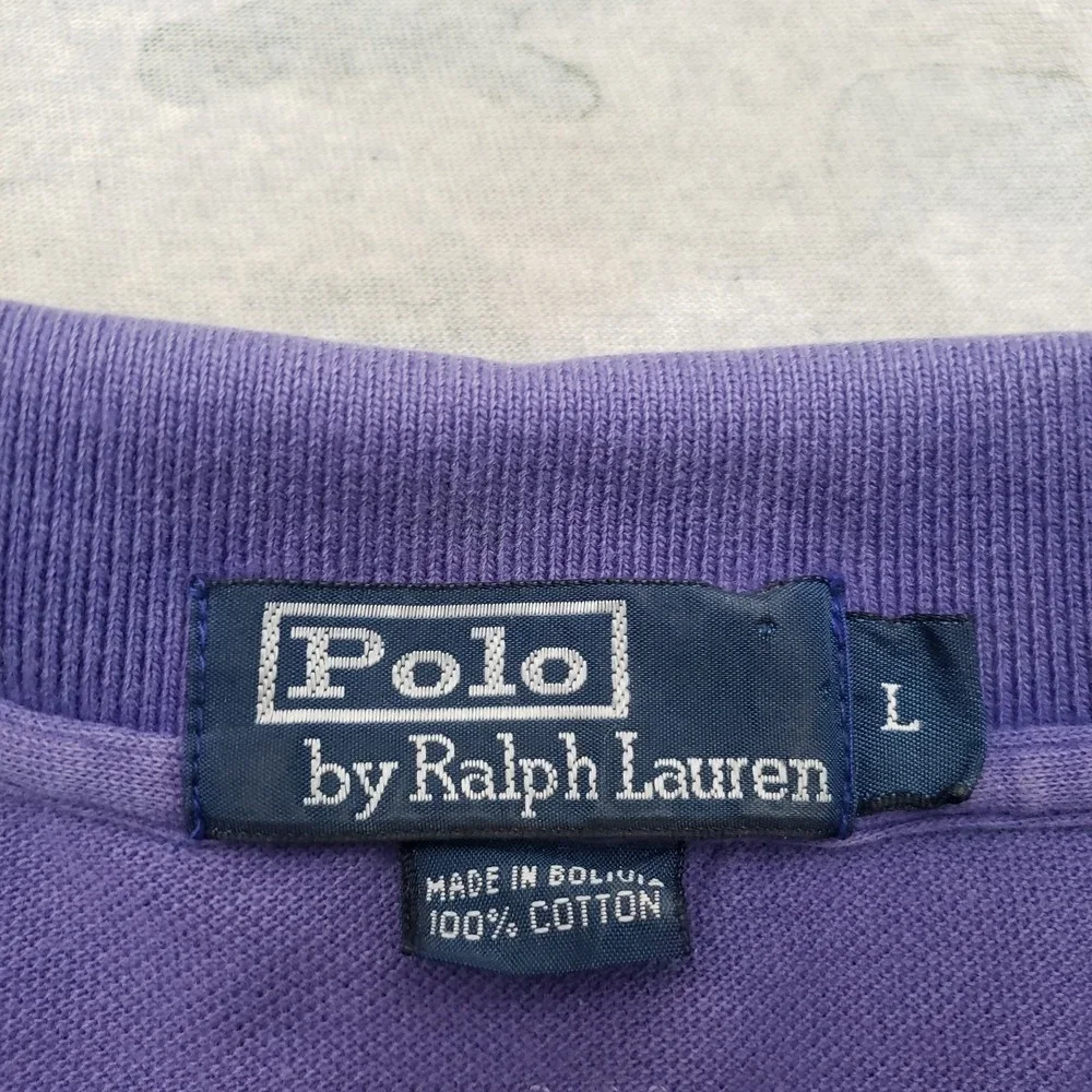 Vintage Polo Ralph Lauren Polo Shirt Mens Large Purple Short Sleeve Small Pony